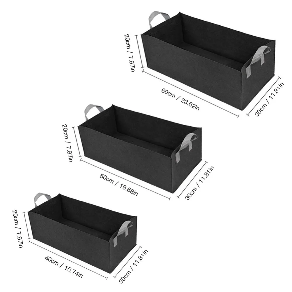 1pcs Fabric Raised Garden Bed Square Garden Flower Grow Bag Vegetable Planting Bag Planter Pot with Handles for Plants Flower